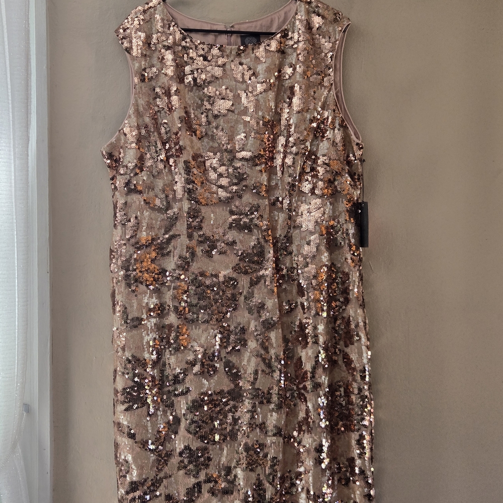 Vince Camuto Rose Gold Sequin Mini Dress